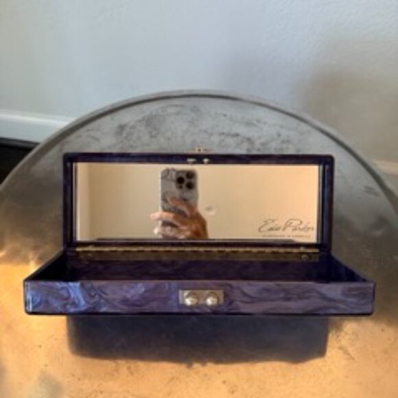 Edie Parker Slim Flavia Box Clutch in Purple Pearlescent Acrylic - Chillax - Picture 9 of 11